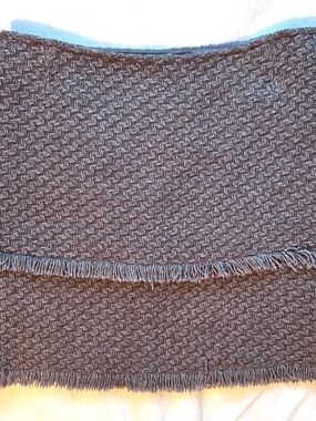 Philippe Adec Paris Wool Blend Braided Mini Skirt 6 Textured Knit Woven Fringe